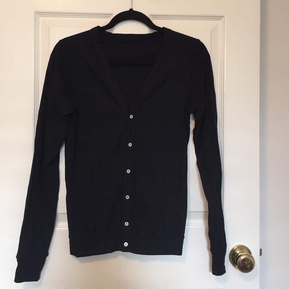 American Apparel Black Cotton Cardigan